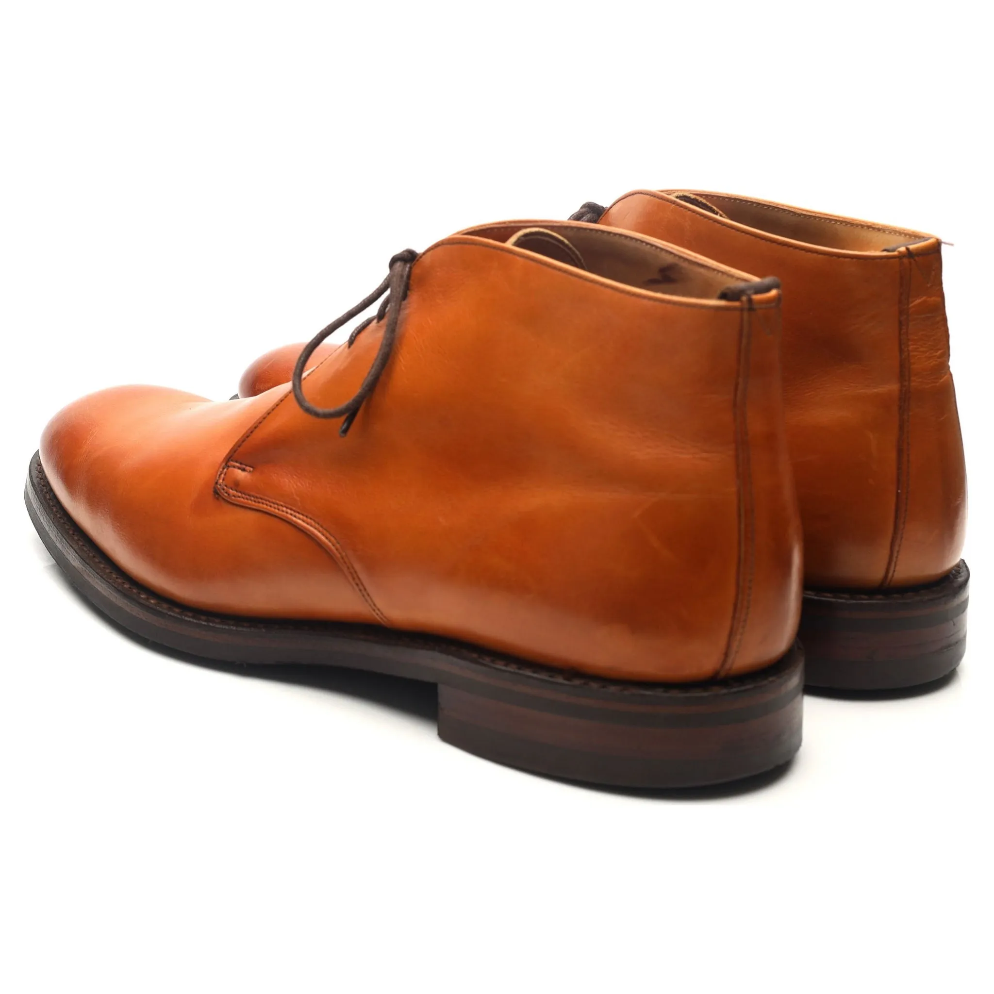 'Jackie III' Tan Brown Leather Chukka Boots UK 10 F