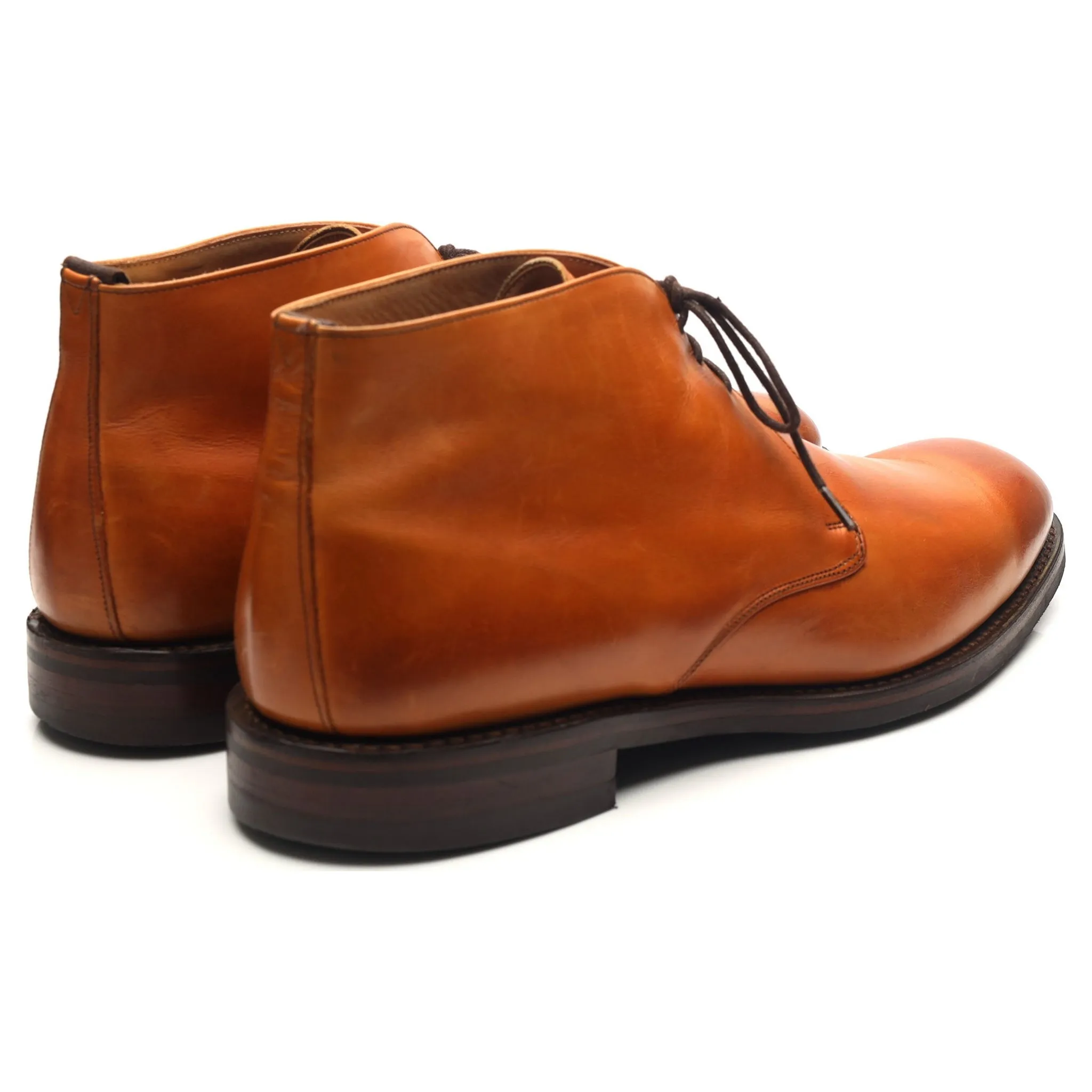 'Jackie III' Tan Brown Leather Chukka Boots UK 10 F