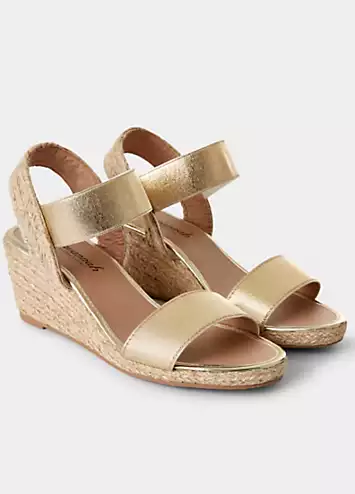 Joe Browns Metallic Gold Wedge Sandals | Grattan