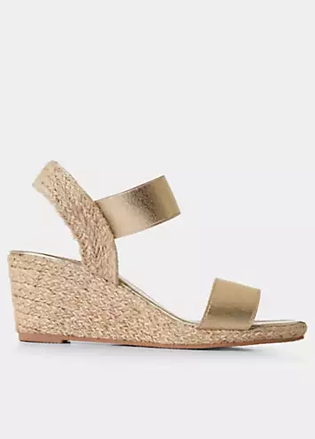 Joe Browns Metallic Gold Wedge Sandals | Grattan