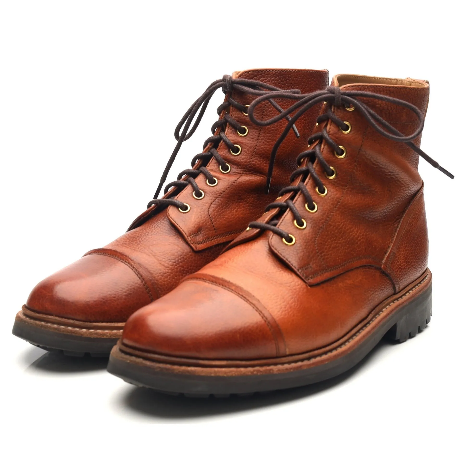 'Joseph' Tan Brown Leather Derby Boots UK 8 G