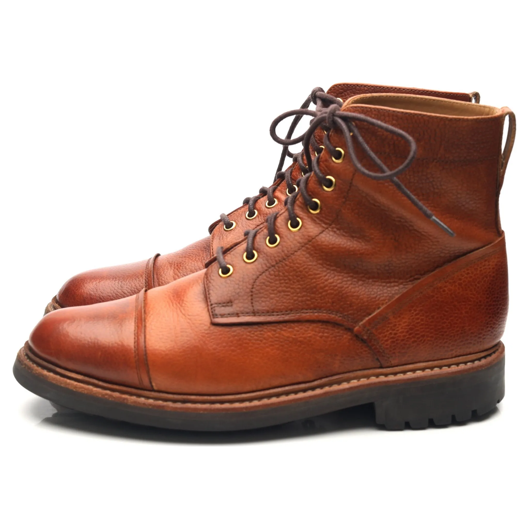 'Joseph' Tan Brown Leather Derby Boots UK 8 G