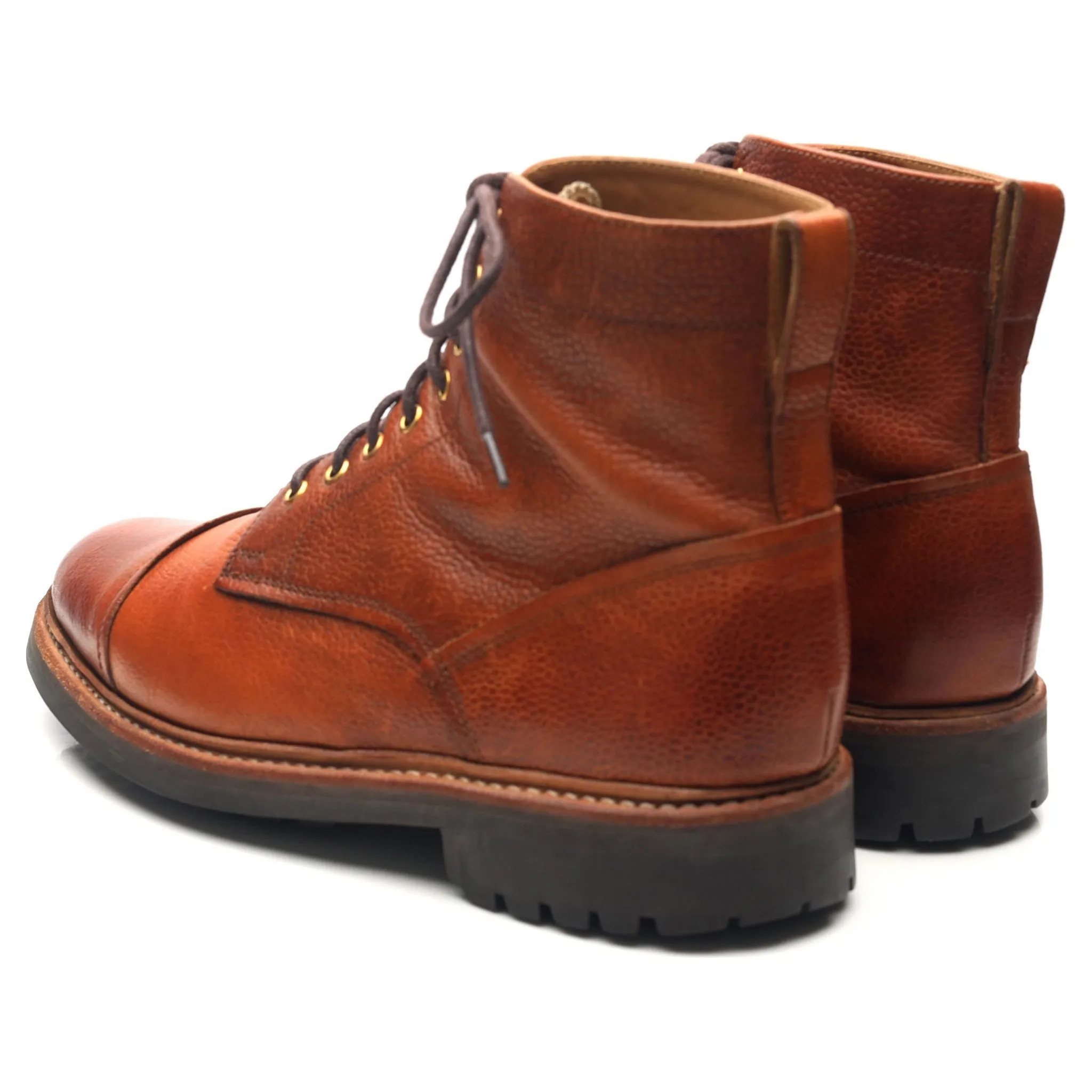 'Joseph' Tan Brown Leather Derby Boots UK 8 G