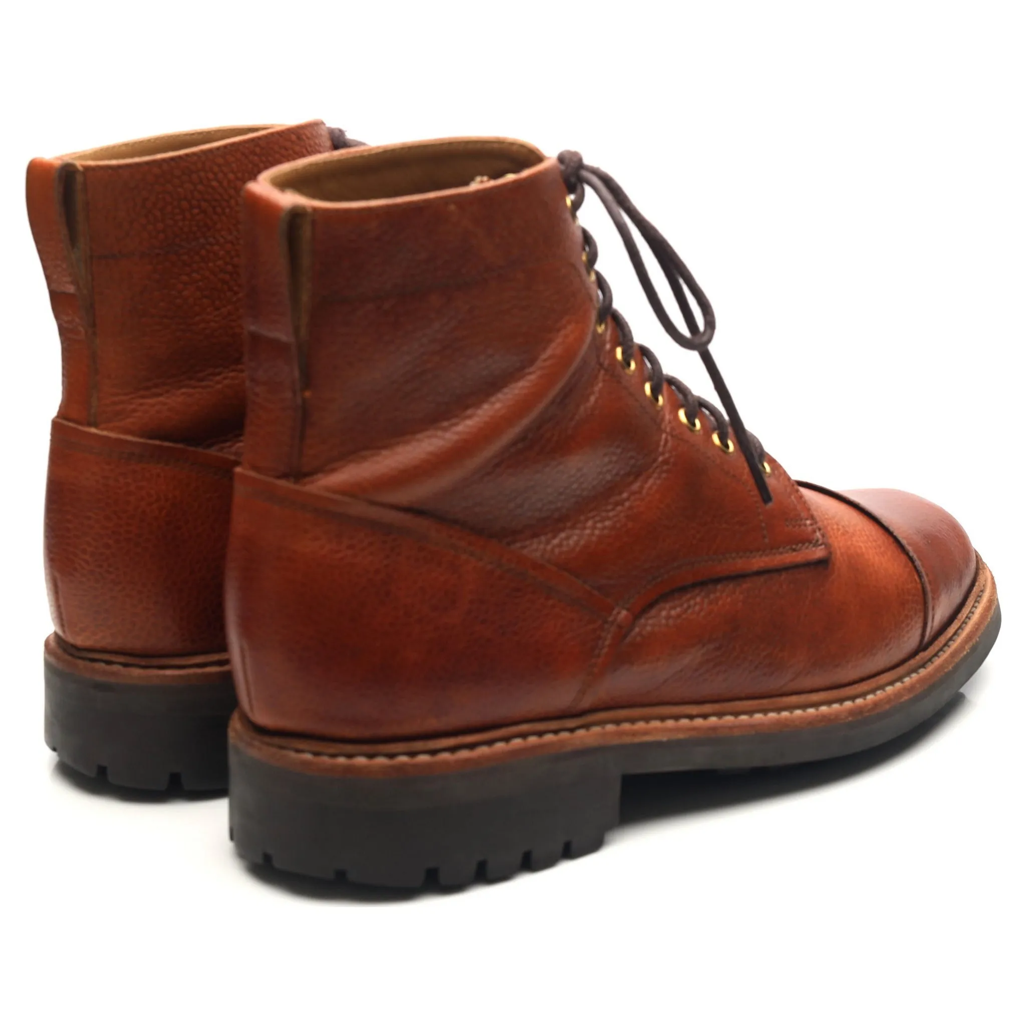 'Joseph' Tan Brown Leather Derby Boots UK 8 G