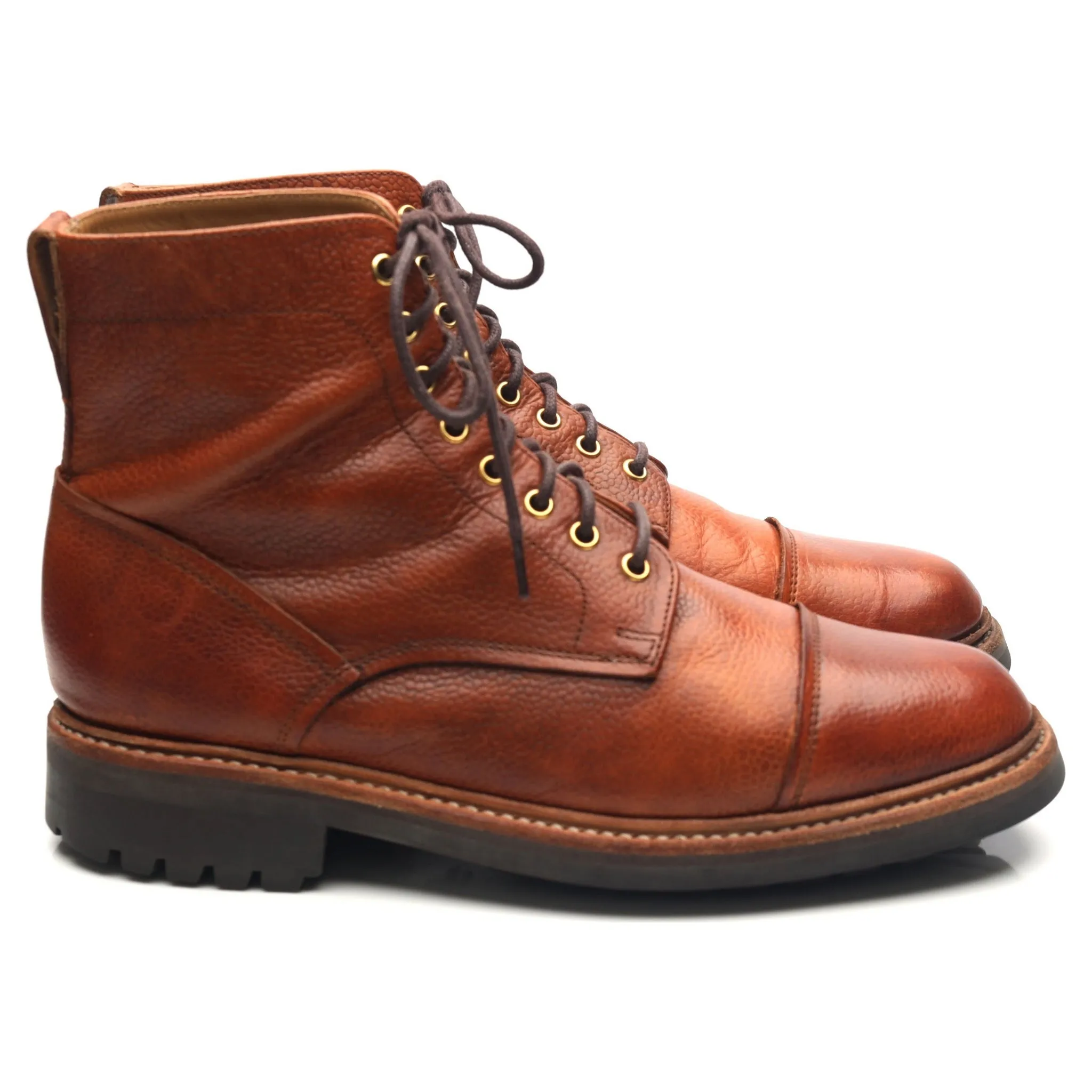 'Joseph' Tan Brown Leather Derby Boots UK 8 G