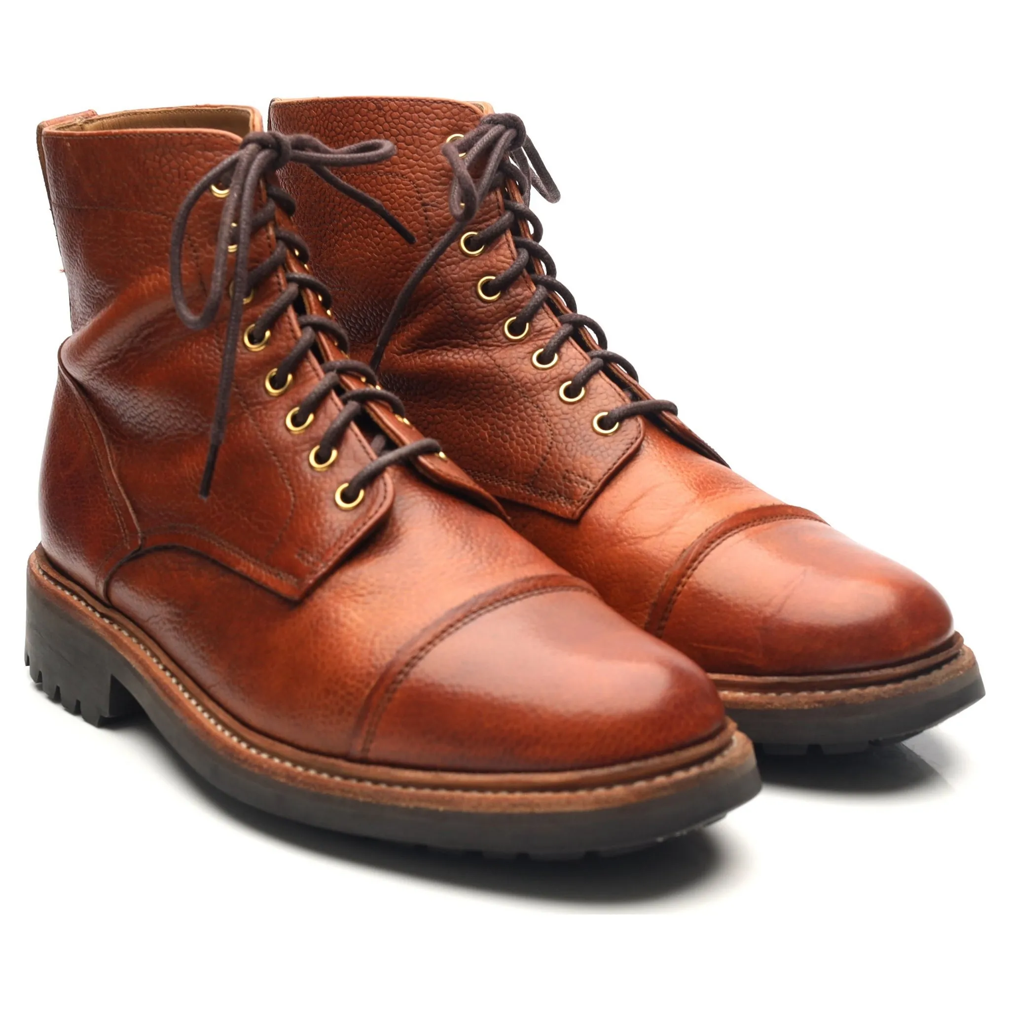 'Joseph' Tan Brown Leather Derby Boots UK 8 G