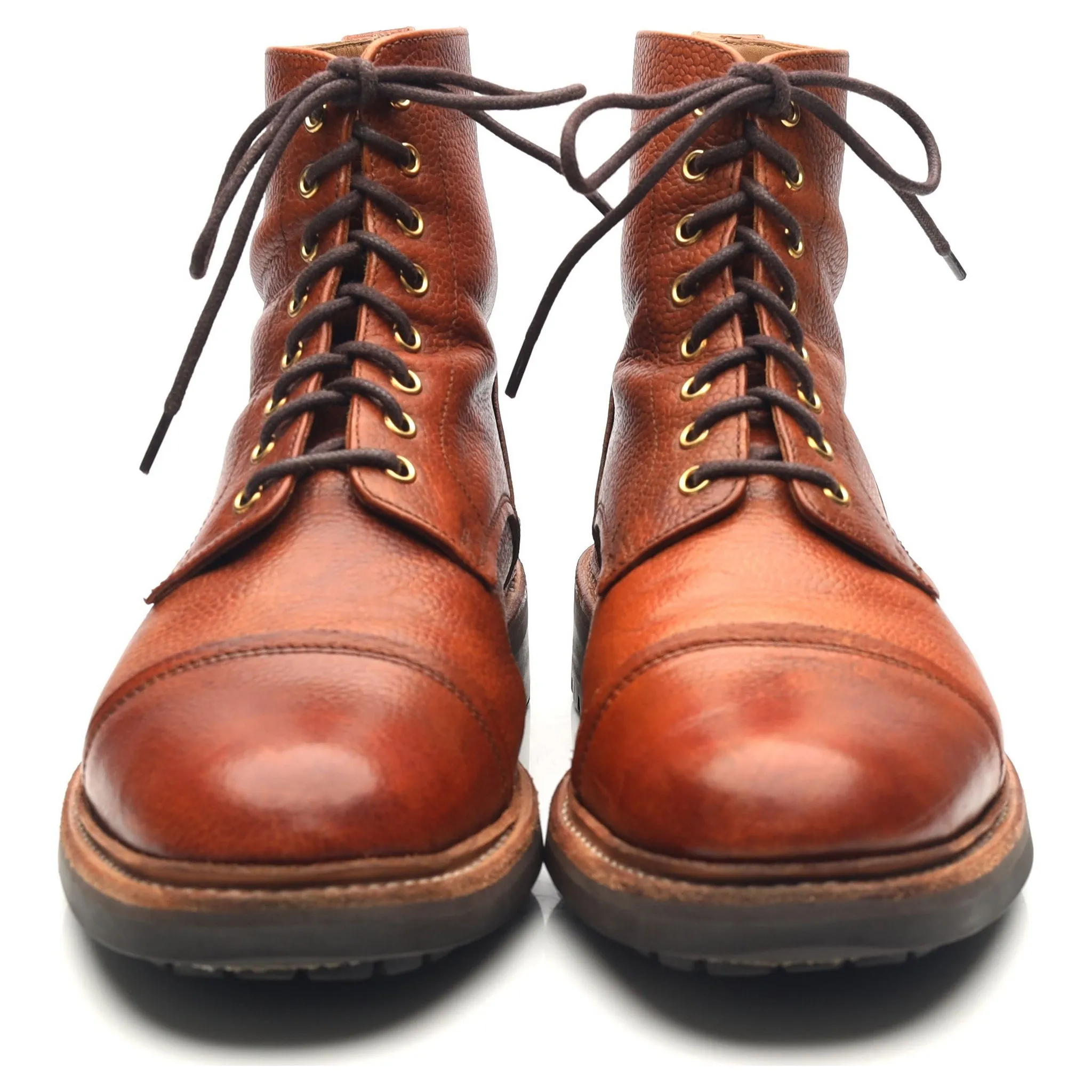 'Joseph' Tan Brown Leather Derby Boots UK 8 G