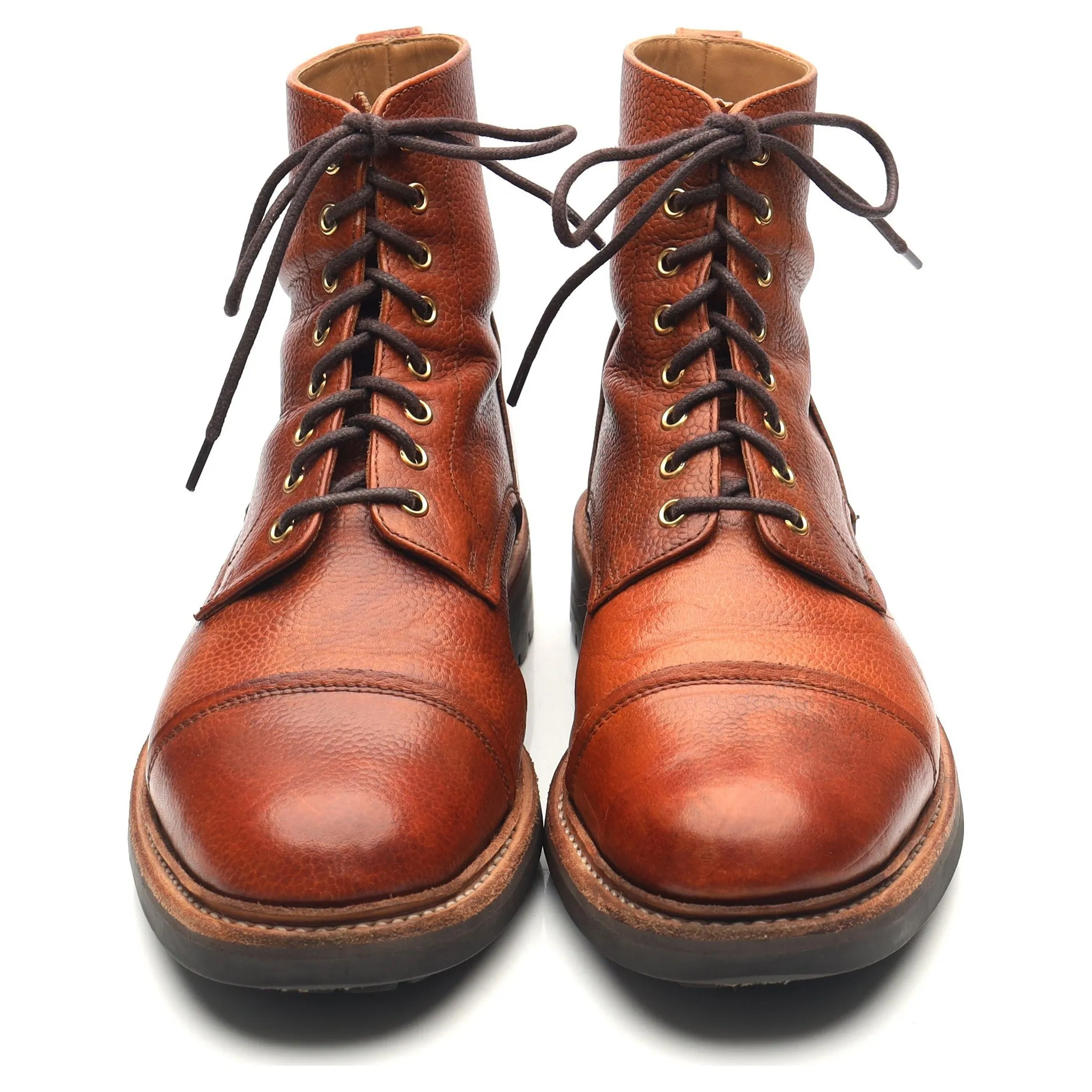 'Joseph' Tan Brown Leather Derby Boots UK 8 G