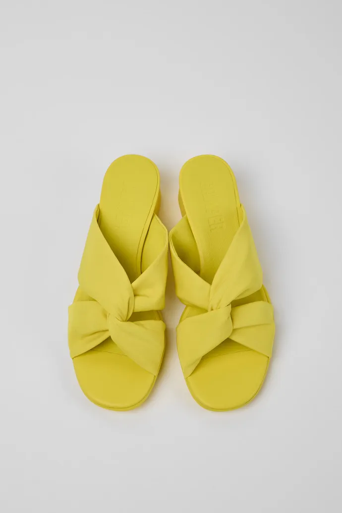 Katie Yellow recycled PET sandals for women