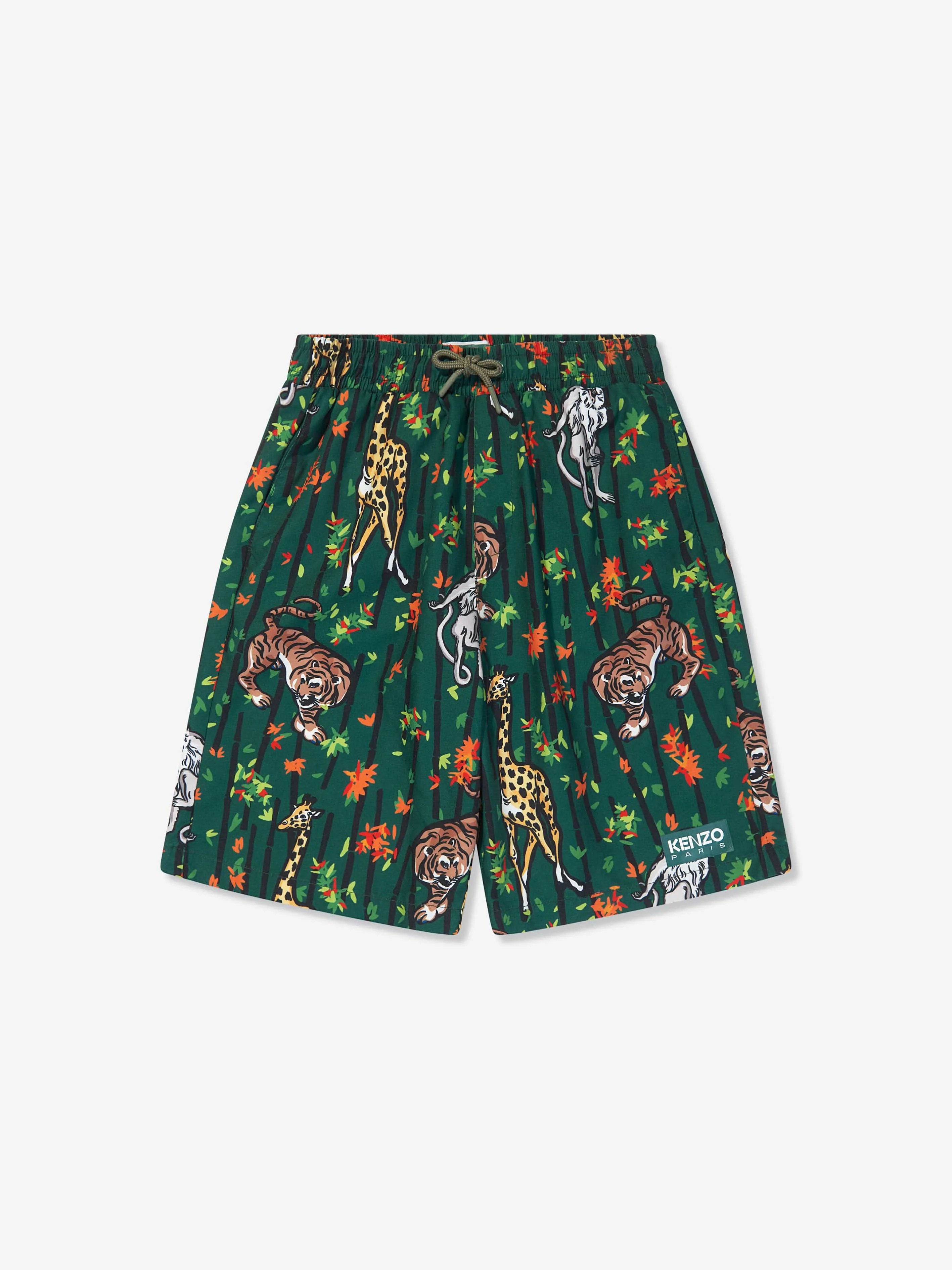 KENZO KIDS - Boys Bamboo Jungle Swim Shorts in Green | Childsplay Clothing