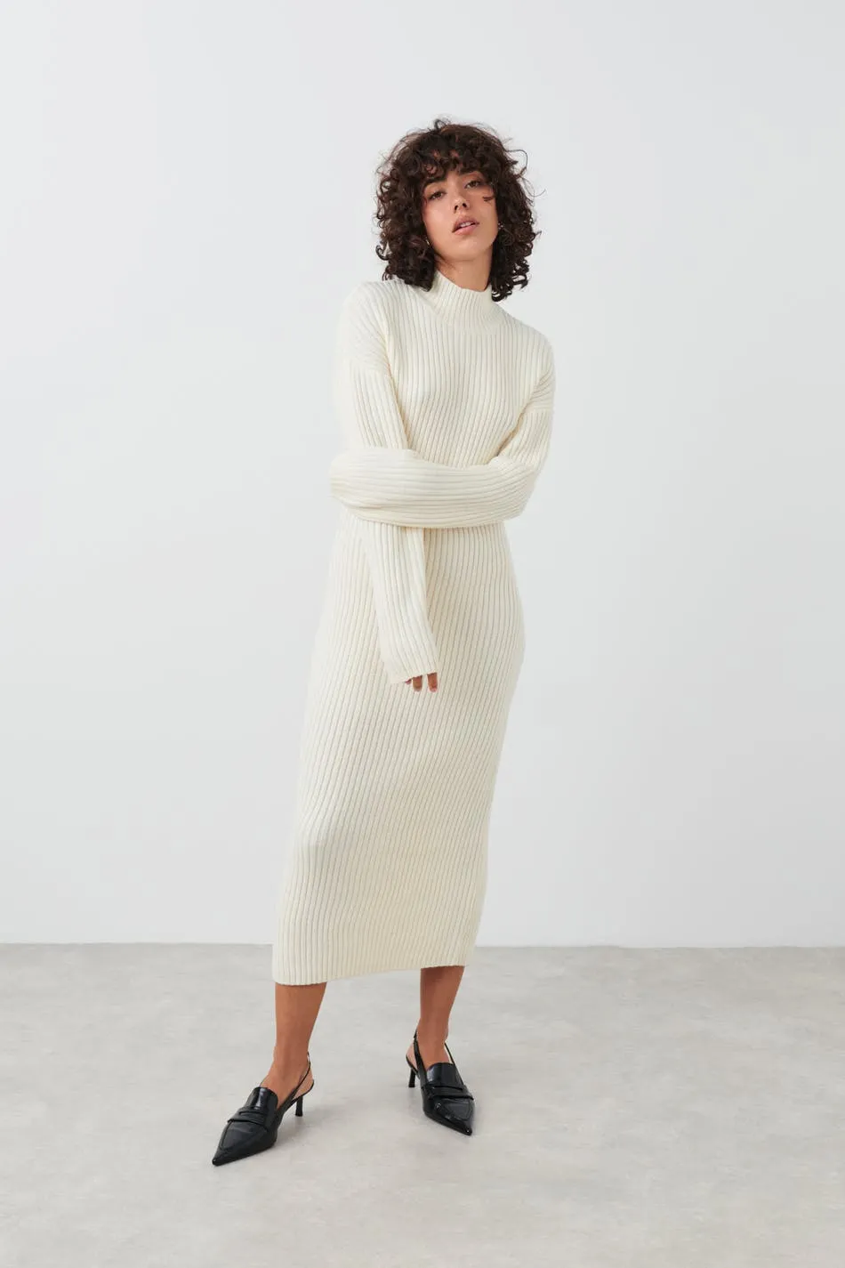 Knitted turtleneck dress