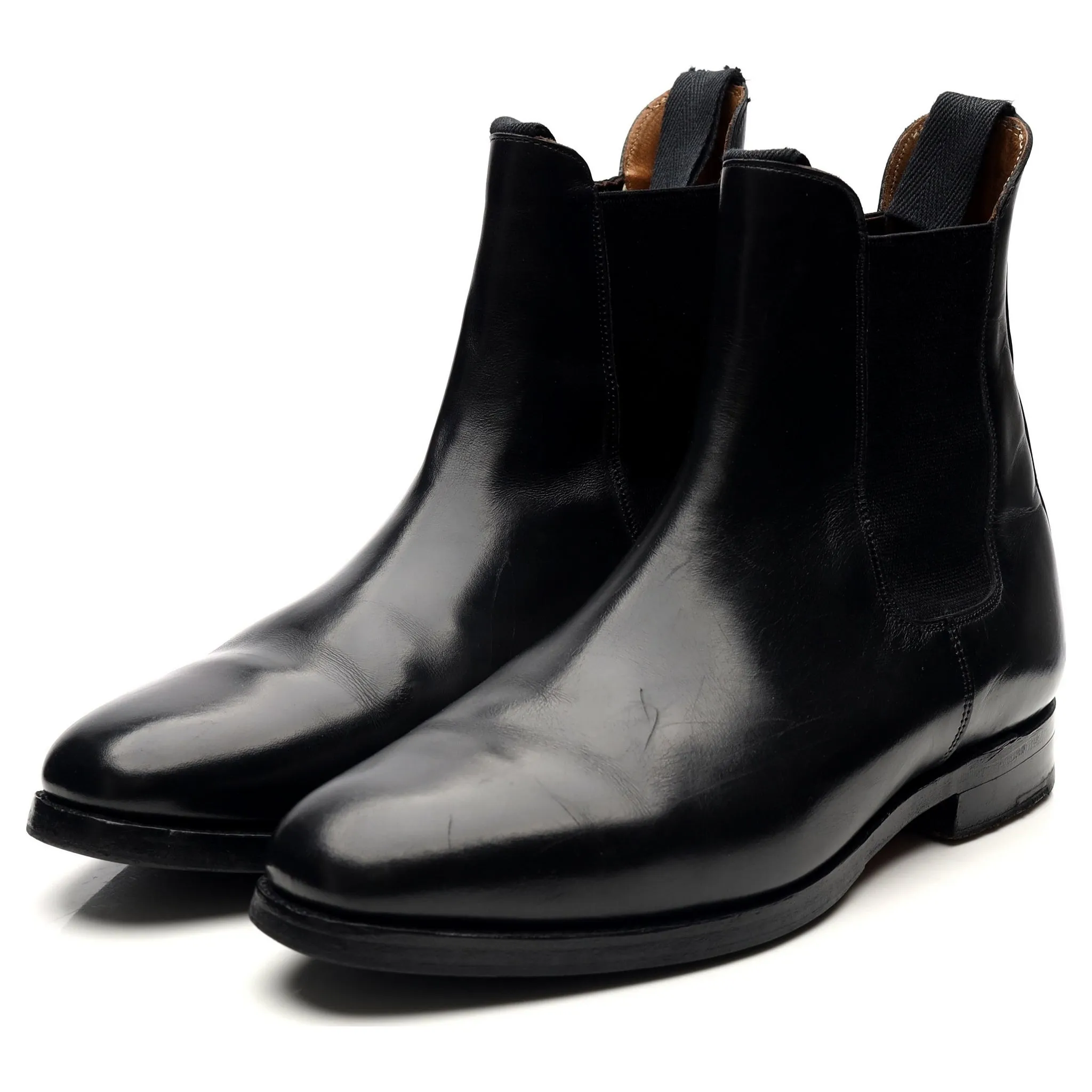 'Lambourn' Black Leather Chelsea Boots UK 9