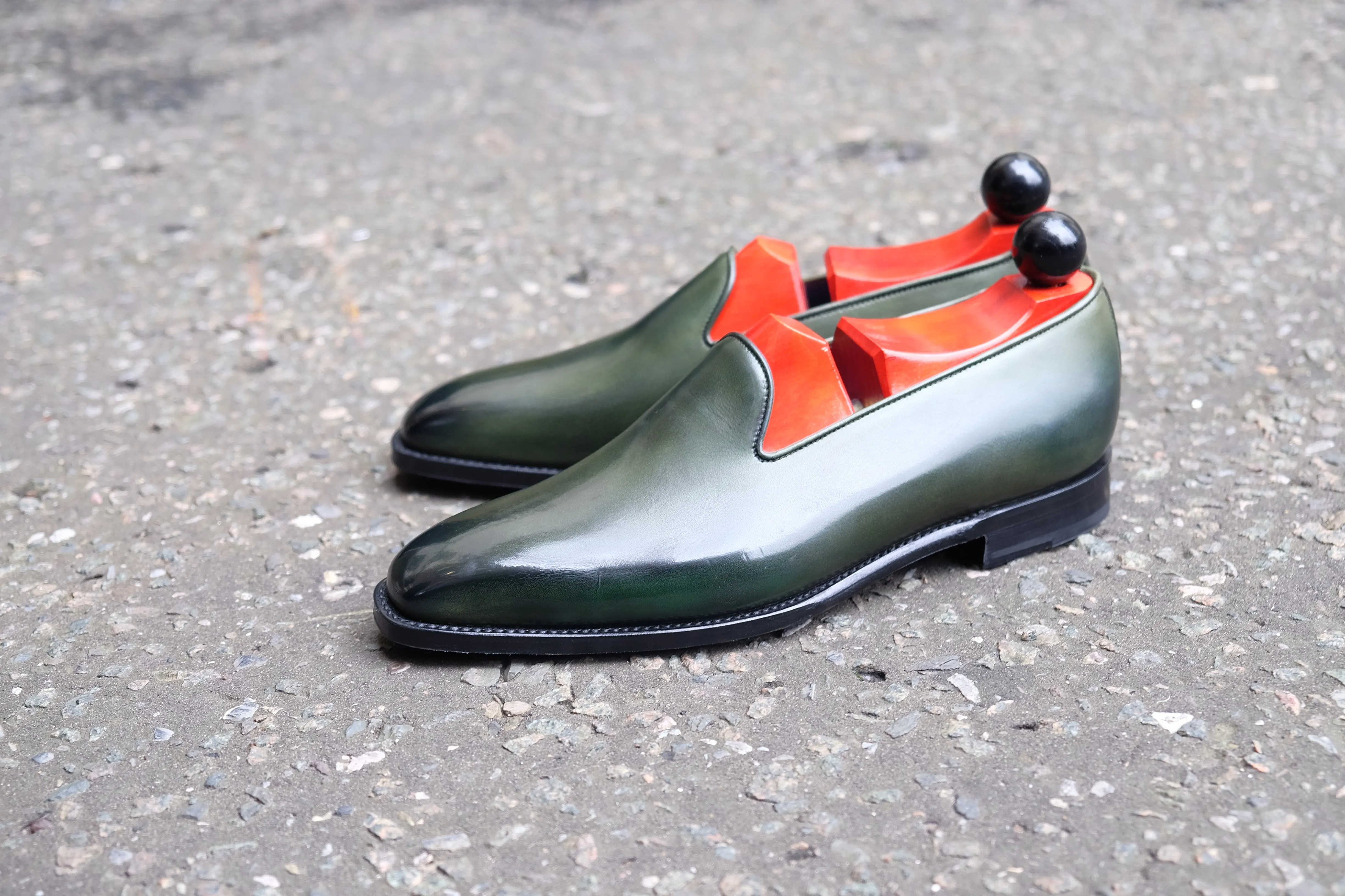 Laurelhurst II - MTO - Dark Green Calf - MGF Last - Single Leather Sole