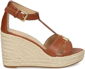 Lauren Ralph Lauren logo-appliqué wedge sandals Brown