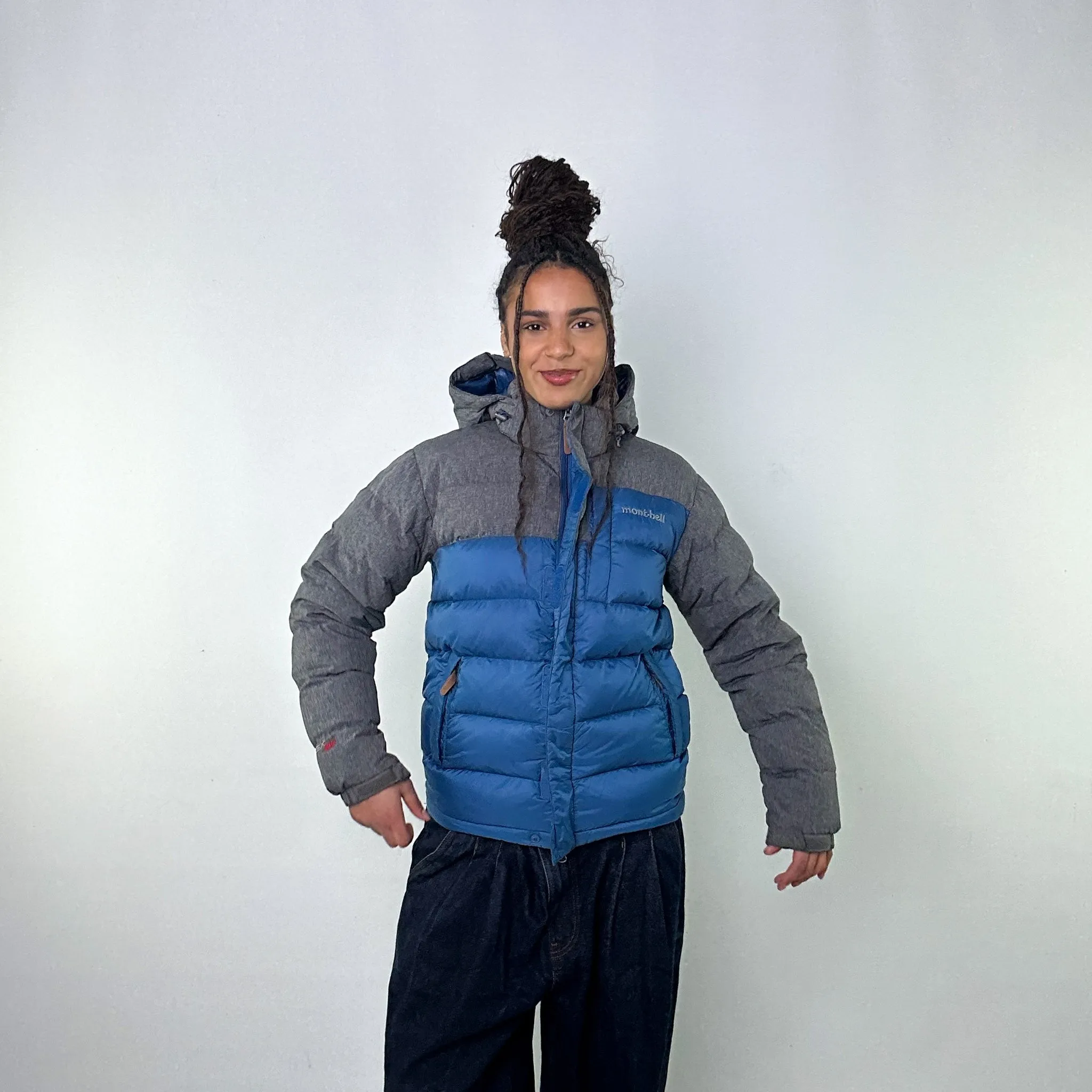 Light Blue 90s Mont Bell EX 800 Puffer Jacket Coat (S)