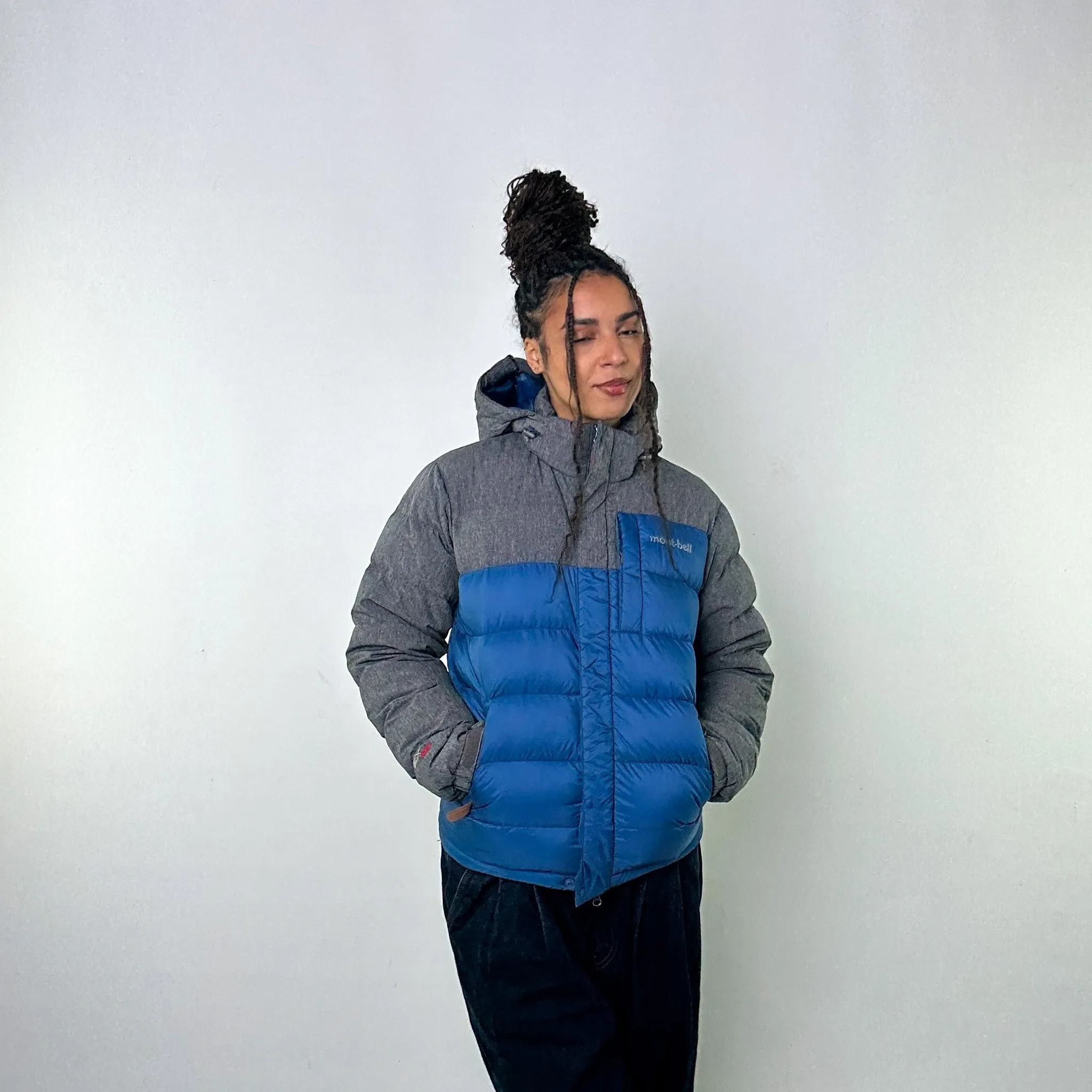 Light Blue 90s Mont Bell EX 800 Puffer Jacket Coat (S)