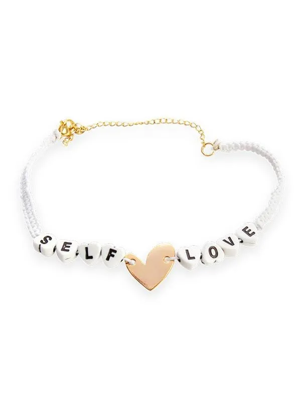 Liliana Montoya White Self Love Ankle Bracelet