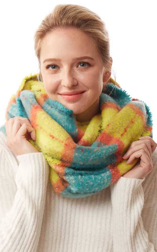 LOF1240 Colorful Plaid Infinity Scarf