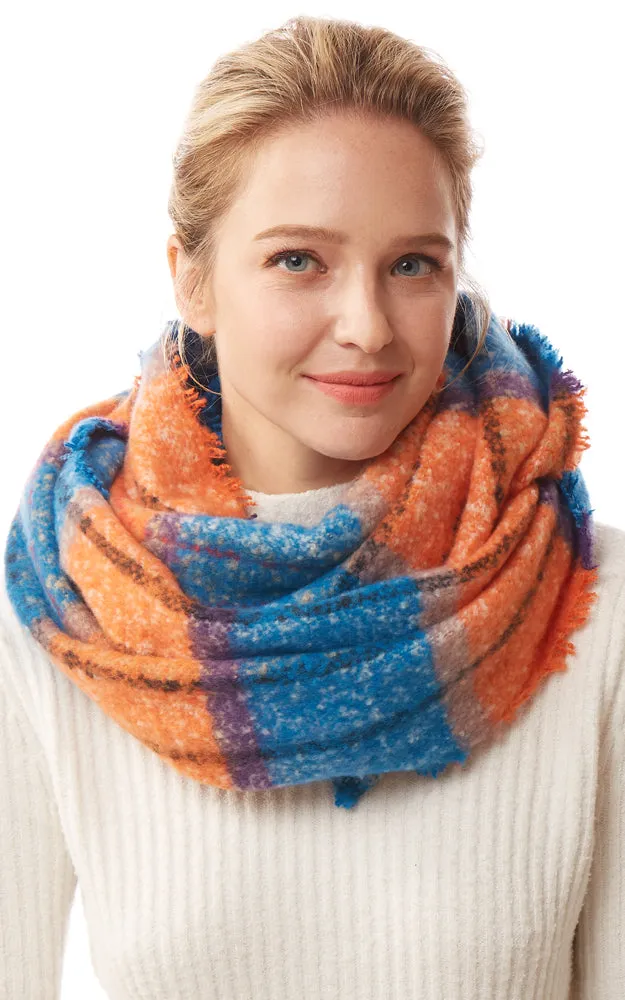 LOF1240 Colorful Plaid Infinity Scarf