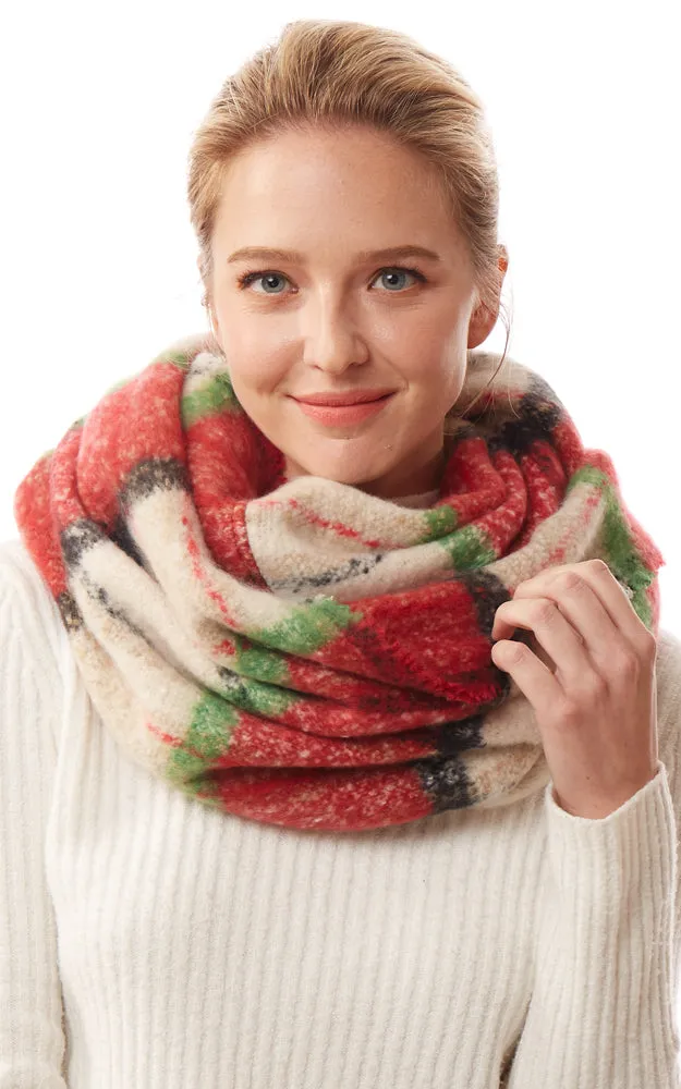 LOF1240 Colorful Plaid Infinity Scarf