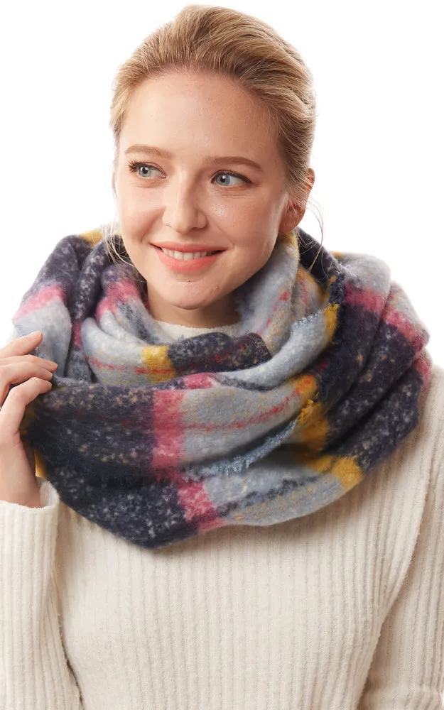 LOF1240 Colorful Plaid Infinity Scarf