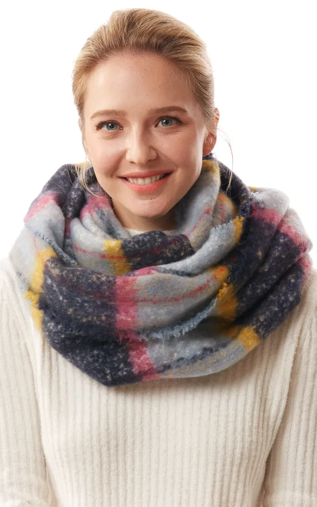 LOF1240 Colorful Plaid Infinity Scarf