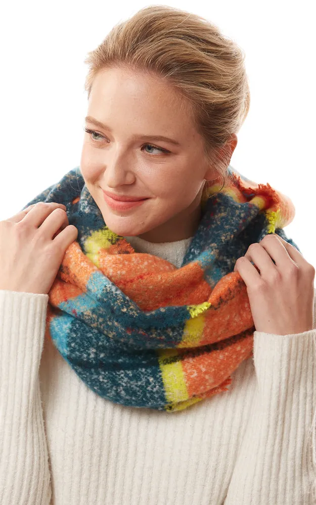 LOF1240 Colorful Plaid Infinity Scarf