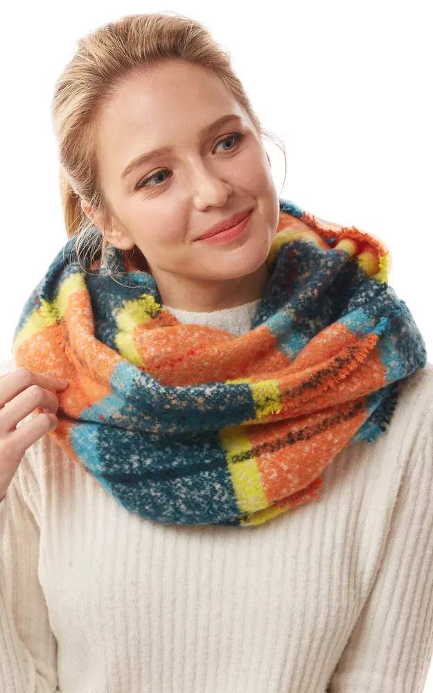 LOF1240 Colorful Plaid Infinity Scarf