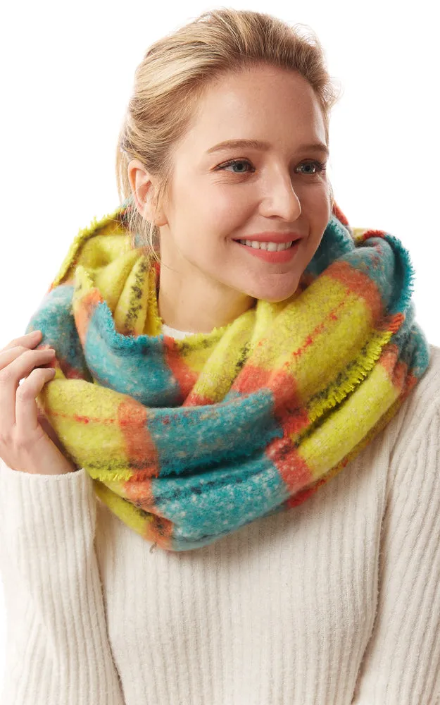 LOF1240 Colorful Plaid Infinity Scarf