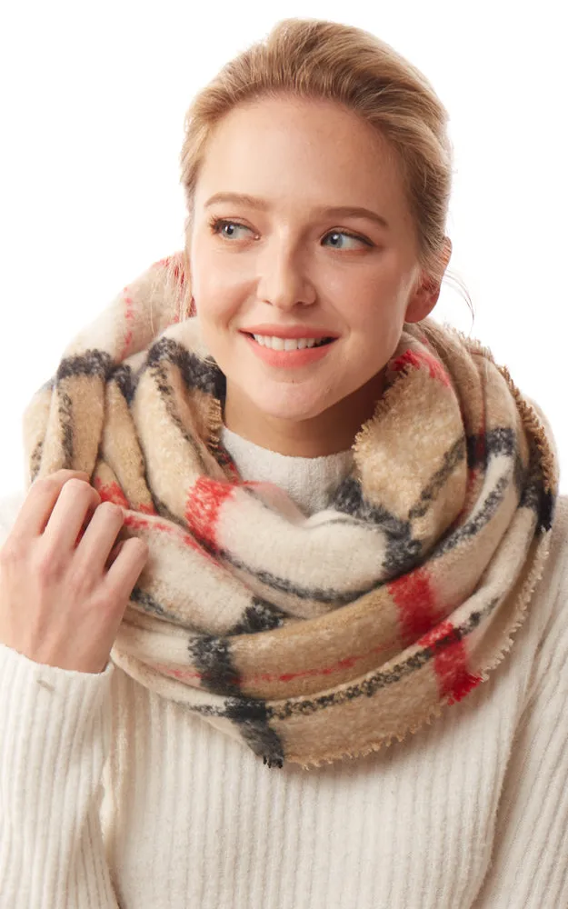 LOF1240 Colorful Plaid Infinity Scarf