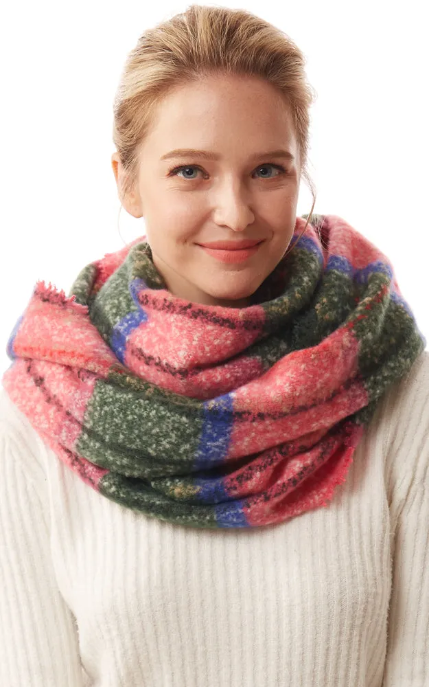 LOF1240 Colorful Plaid Infinity Scarf