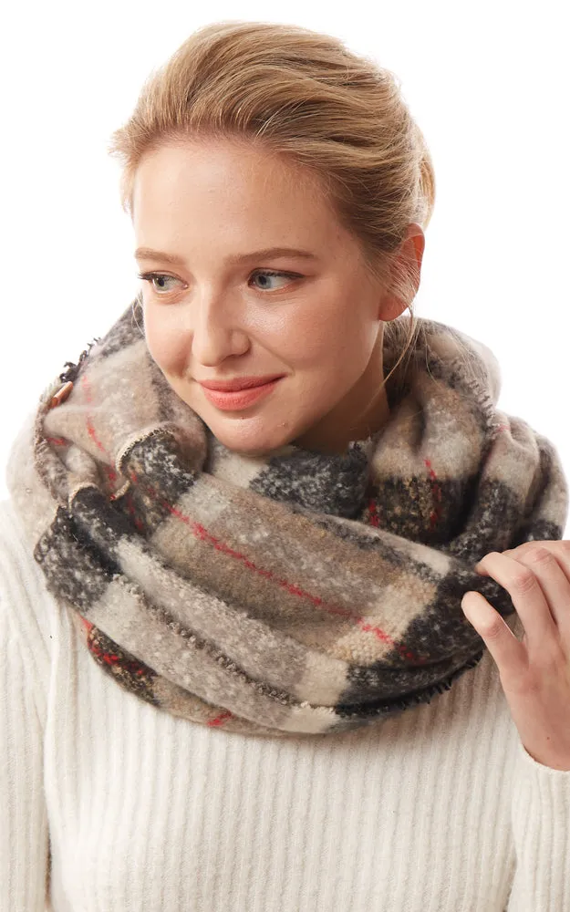 LOF1240 Colorful Plaid Infinity Scarf