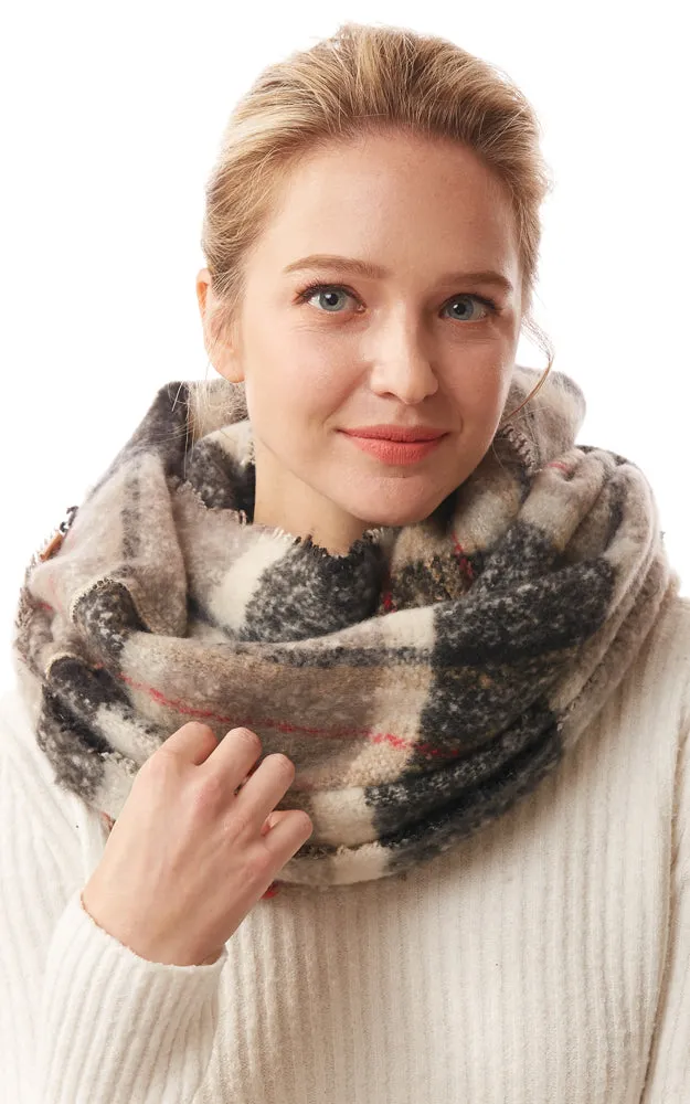 LOF1240 Colorful Plaid Infinity Scarf