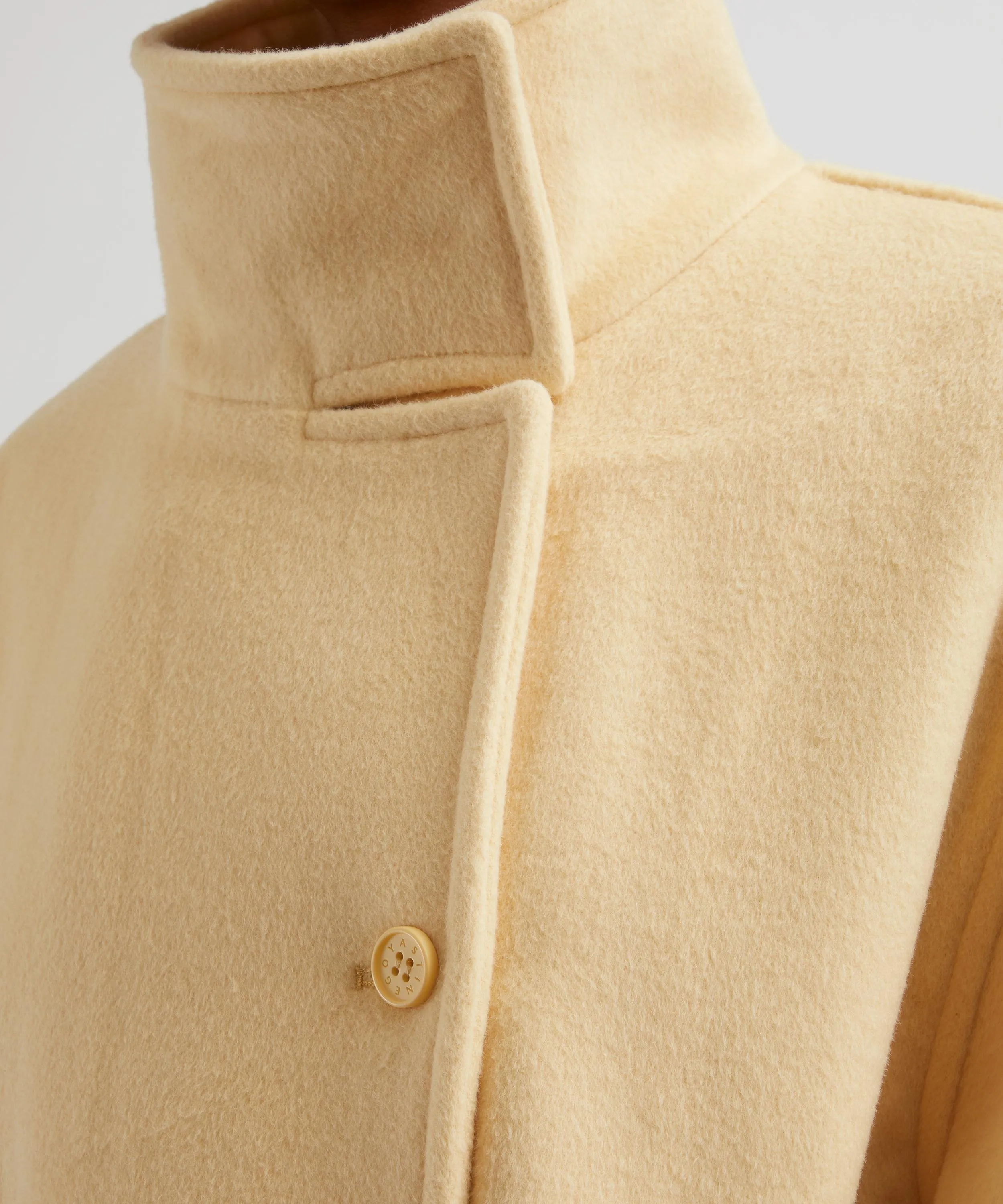 Long Sleeve High Collar Butter Milk Coat 