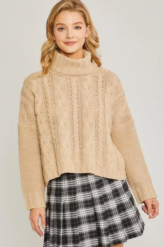 LOVE TREE Turtle Neck Sweater