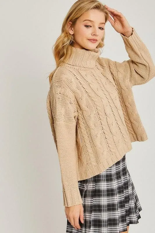 LOVE TREE Turtle Neck Sweater