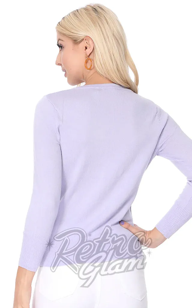 Mak 3/4 Sleeve Crewneck Cardigan in Sage Green