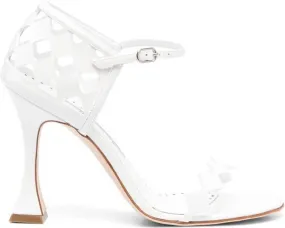 Manolo Blahnik 100mm sculped heels sandals White