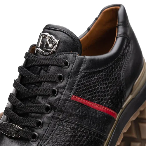 Marco Di Milano Brescia Genuine Black Python & Calfskin Sneakers