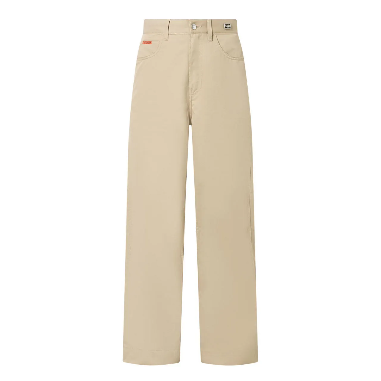 MARTINE ROSE High-Rise Wide Leg Chinos - Beige