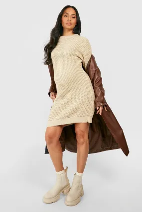 Maternity Slouchy Mini Sweater Dress