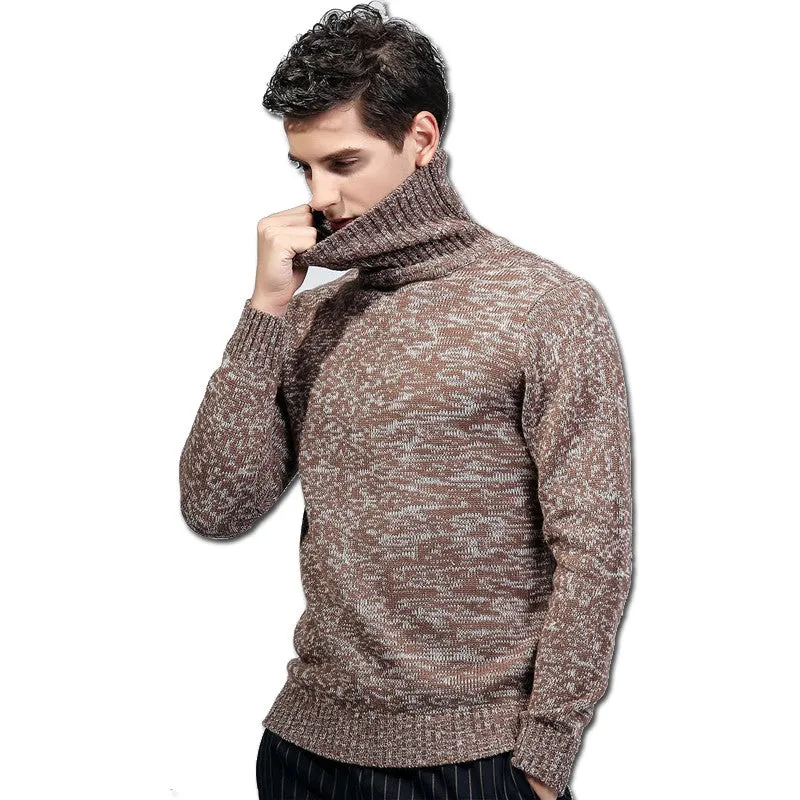 Men Turtleneck Sweaters and Pullovers Hombre Menswear Men's Casual Slim Fit Long Sleeved Knitted Sweaters SM6