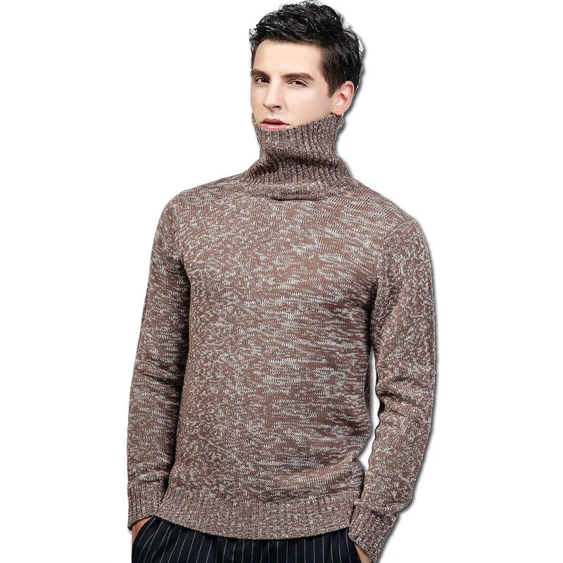 Men Turtleneck Sweaters and Pullovers Hombre Menswear Men's Casual Slim Fit Long Sleeved Knitted Sweaters SM6