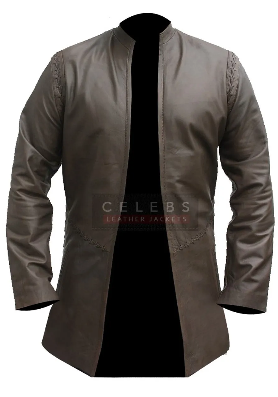 Mens Ranger Open Style Leather Coat