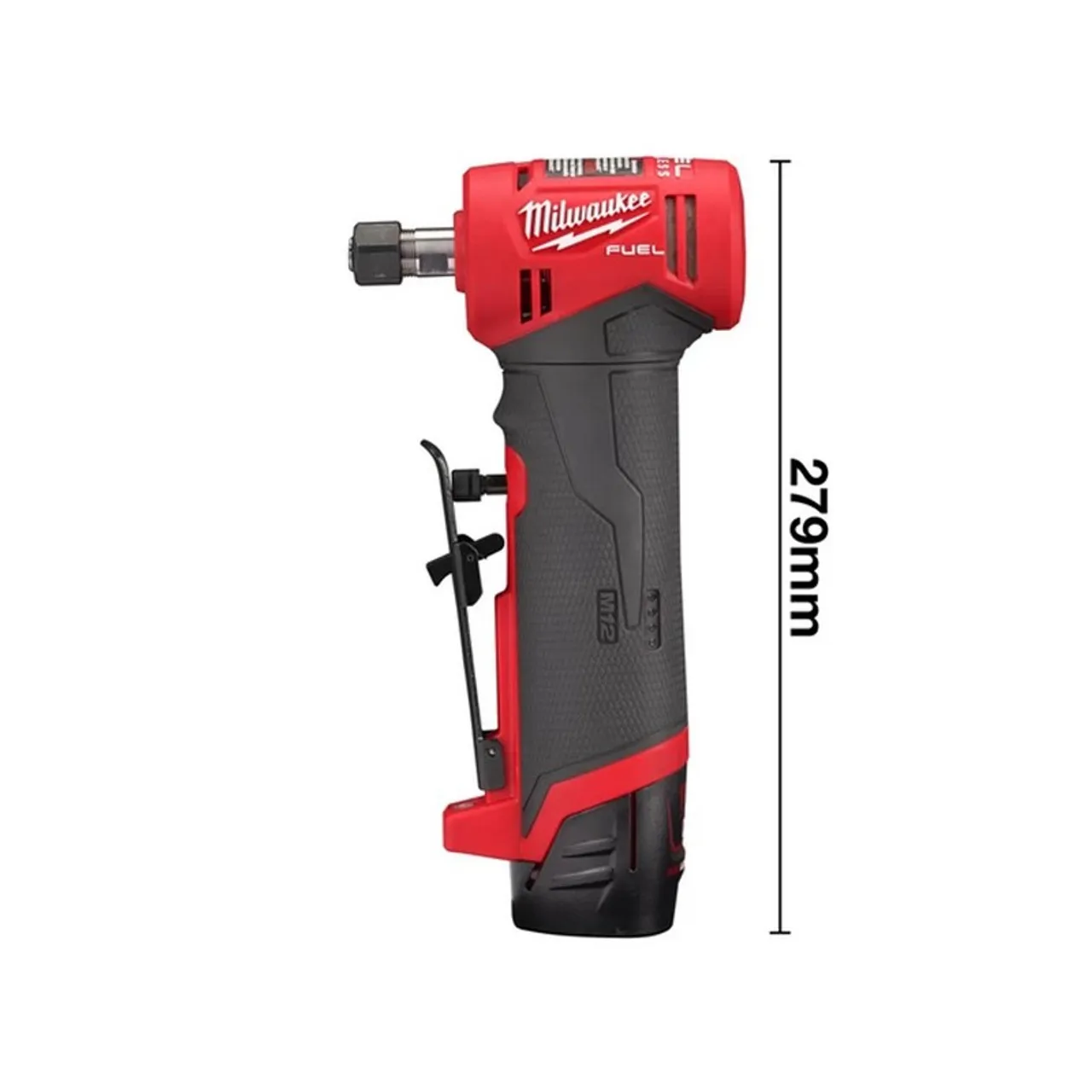 Milwaukee M12FDGA-422B 12V Fuel Angled Die Grinder with 1x 2.0Ah & 1x 4.0Ah Batteries