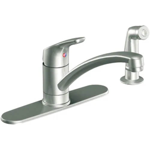 Moen CFG 42513CSL Baystone Single Handle Kitchen Faucet w/ Side Spray, Classic Stainless