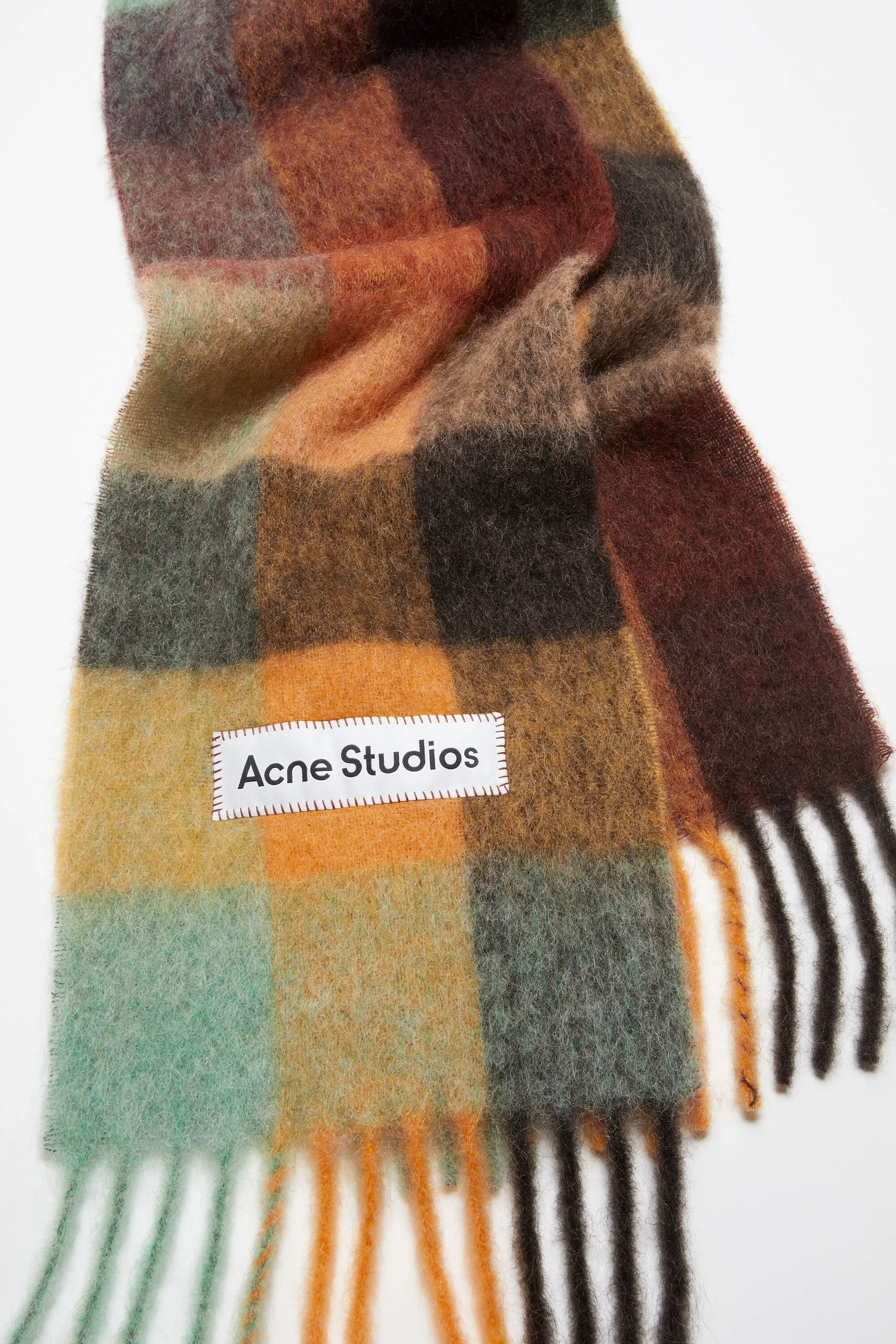 Mohair checked scarf