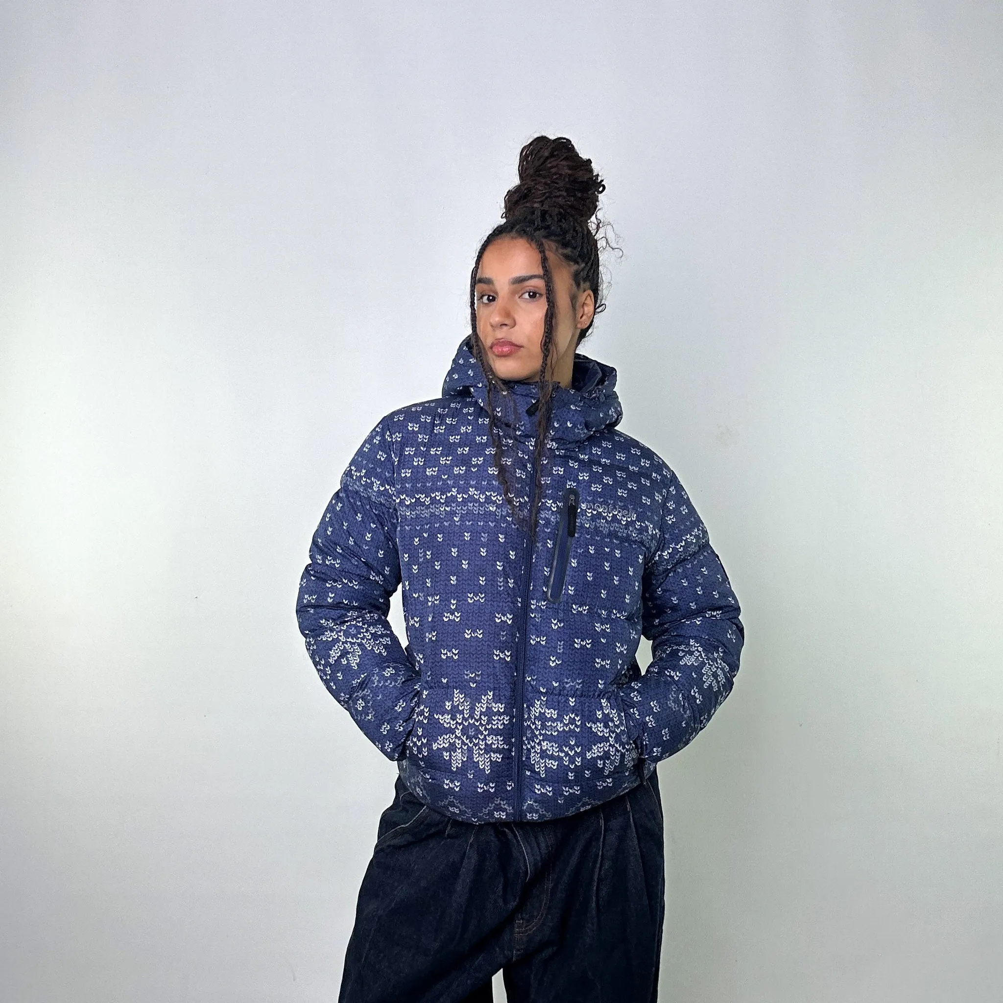 Navy Blue 90s Mont Bell Puffer Jacket Coat (S)