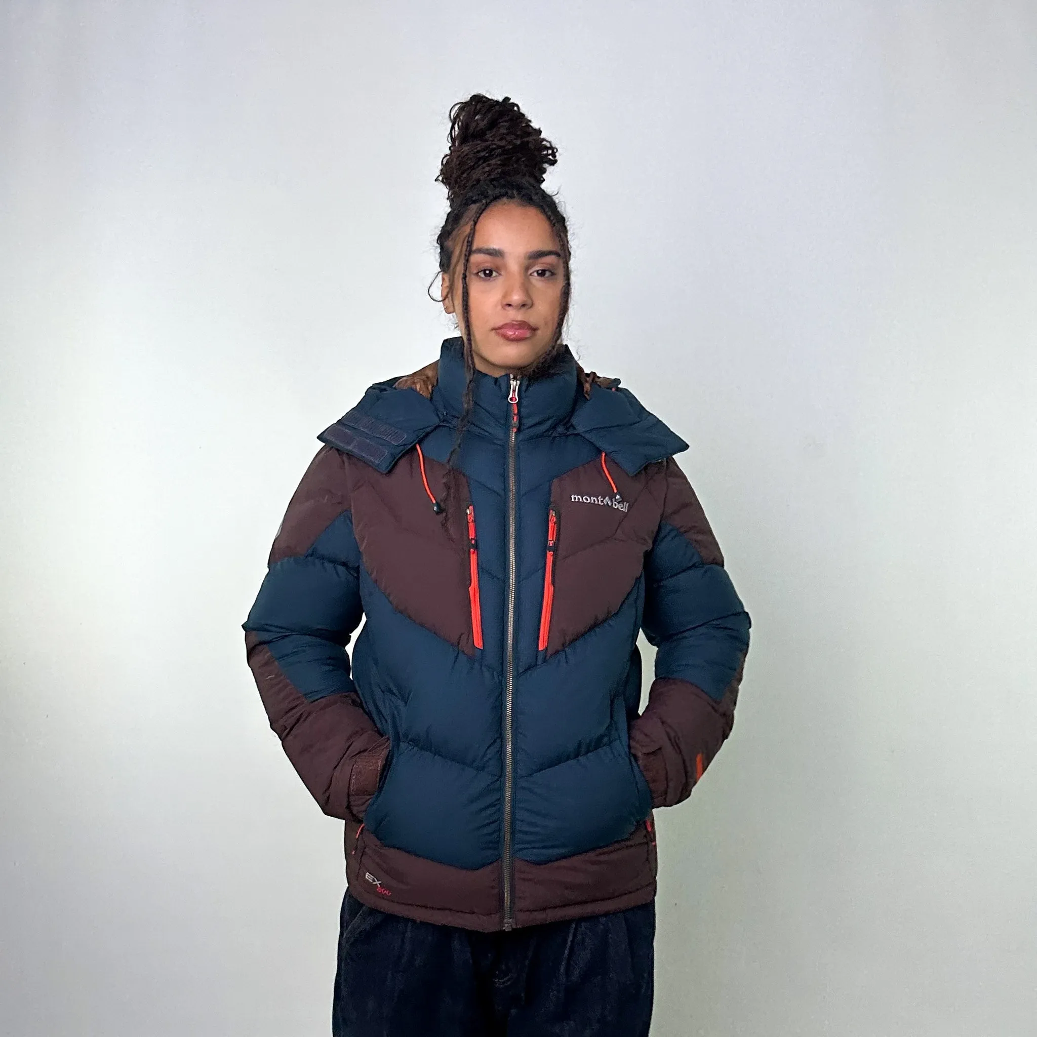 Navy Blue y2ks Mont Bell EX 800 Puffer Jacket Coat (M)