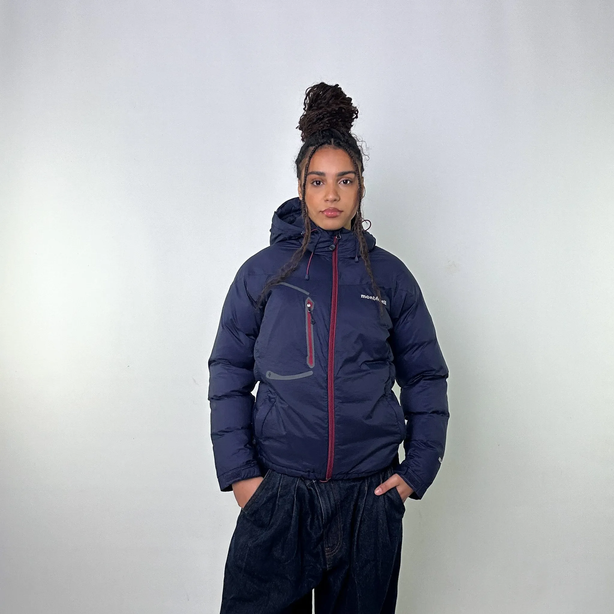 Navy Blue y2ks Mont Bell EX 800 Puffer Jacket Coat (S)